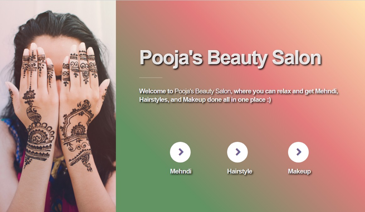 Image of a beauty salon website